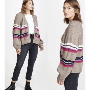 XIRENA Lander Striped Open Front Alpaca Blend Cardigan Bohemian Comfy - Size M